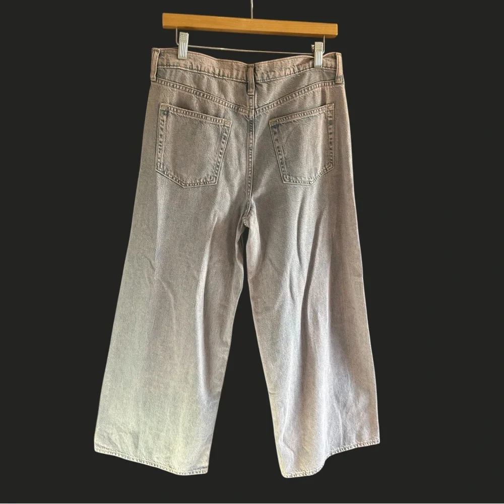 NWT GAP Baggy Mid Rise Ultra Soft Denim Wide Leg Jeans Purple tint 29 8‎ R